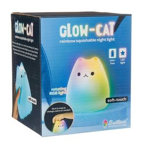 Brilliant Innovations Glow Cat Rainbow Squishable Night Light